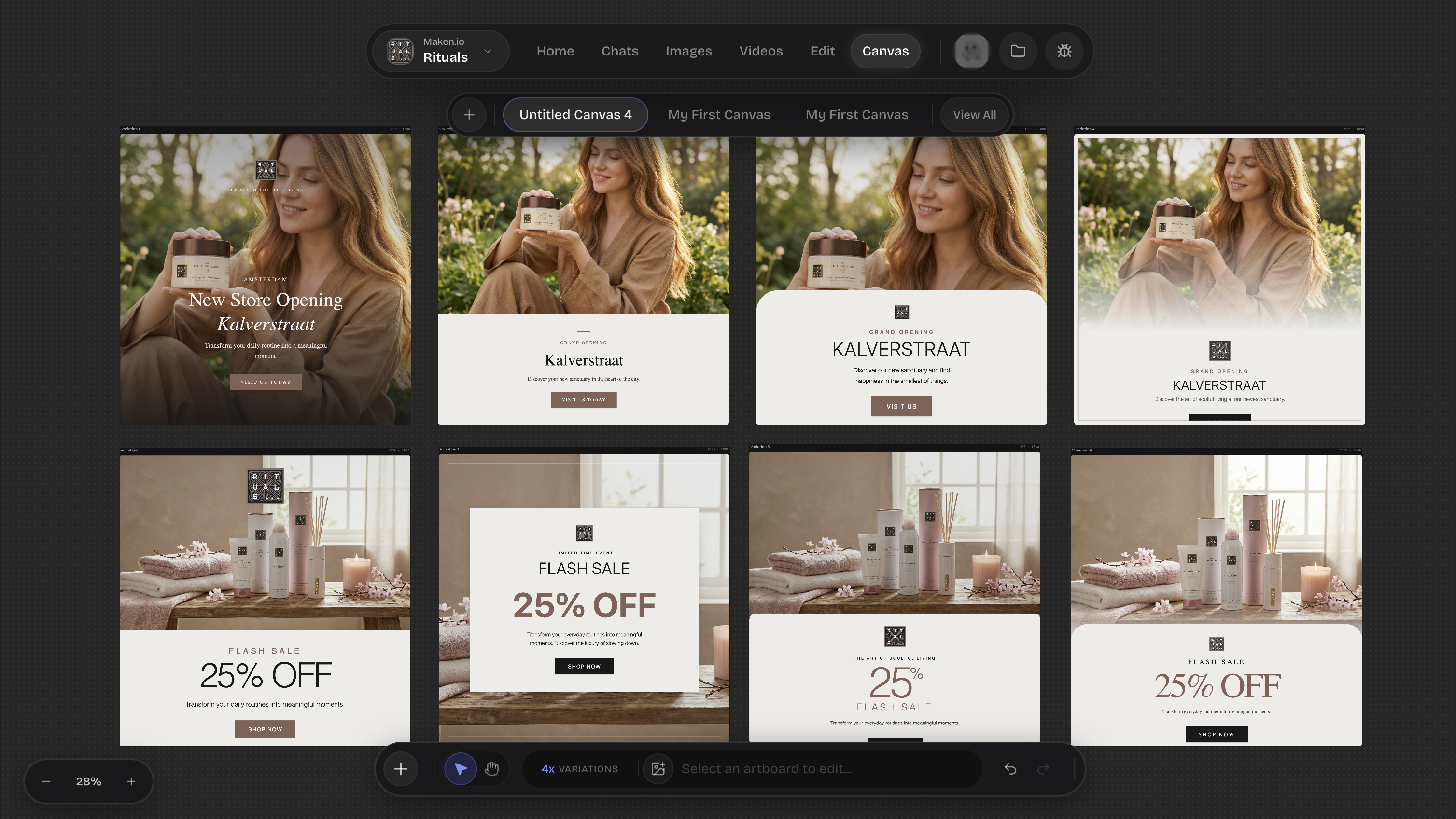 Maken Canvas Interface